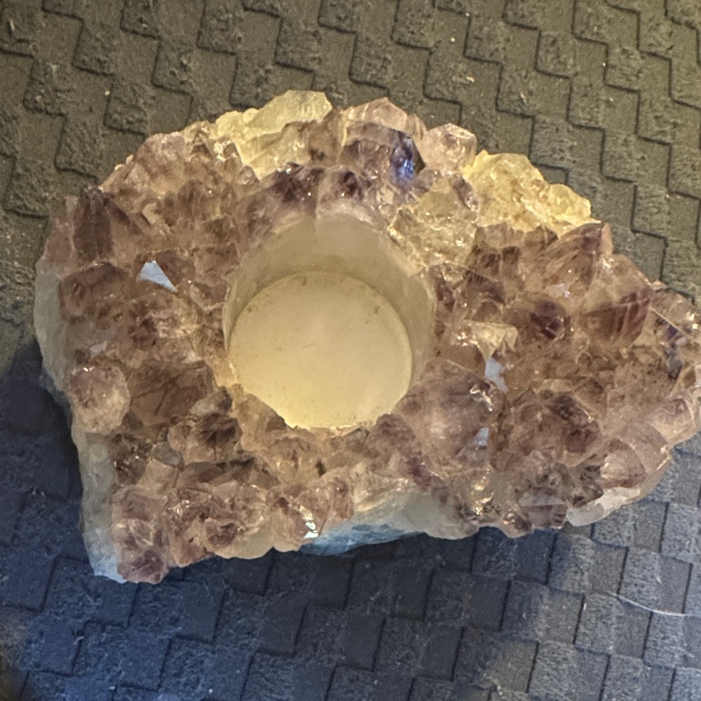 Amethyst Crystal Candle Holder